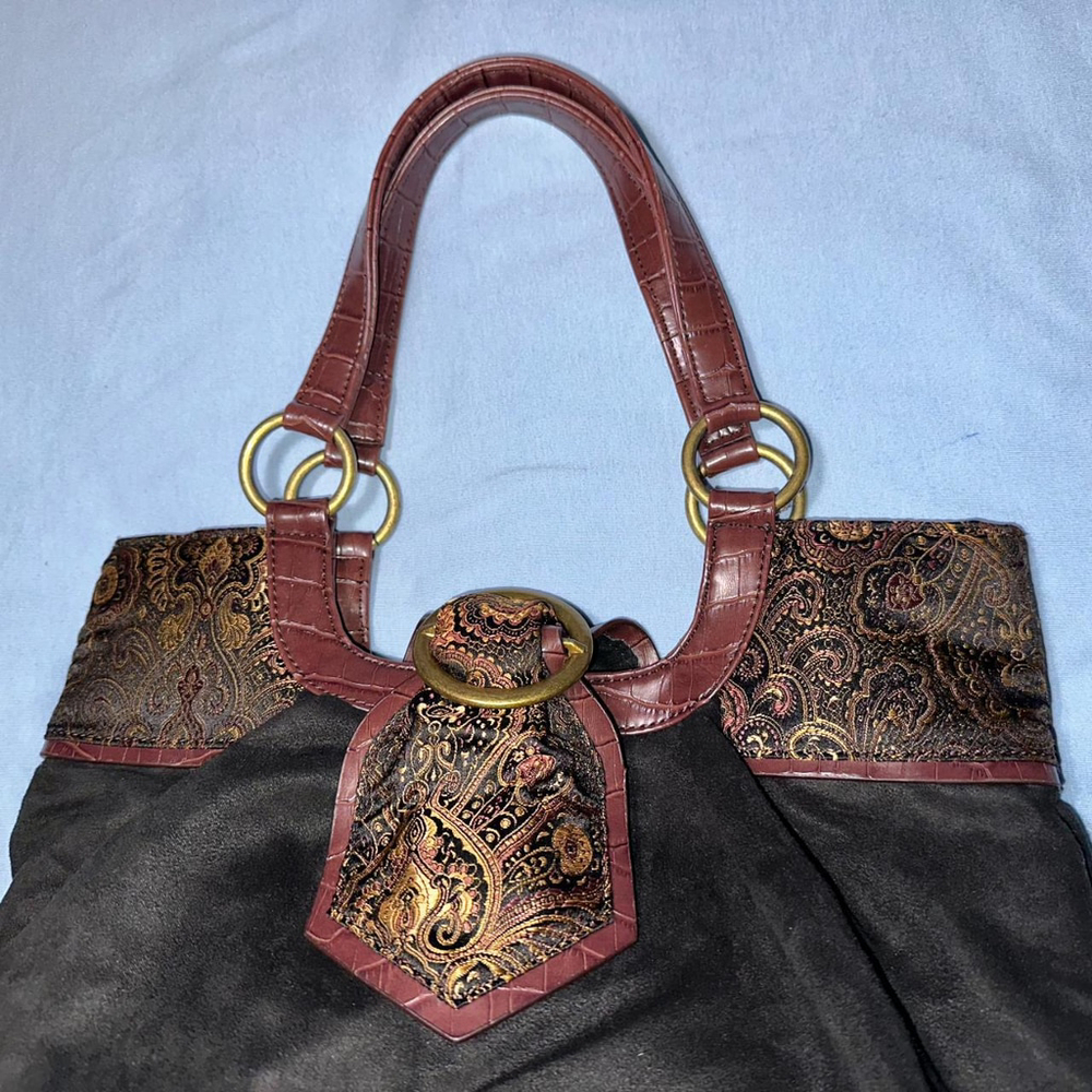 Vintage black, red and gold whimsygoth shoulder bag from Coldwater Creek - Picture 3 of 8